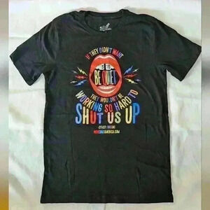 Vote Save America Stacey Abrams Quote Black T-Shirt Women Size Medium